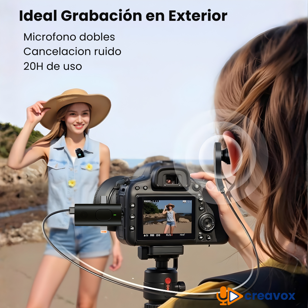 Micrófono Lavalier Inalámbrico Pro Iphone y Android Creavox